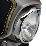 Custom Chrome HARLEY 7 H/LITE T/RING+VISOR-SMOOTH