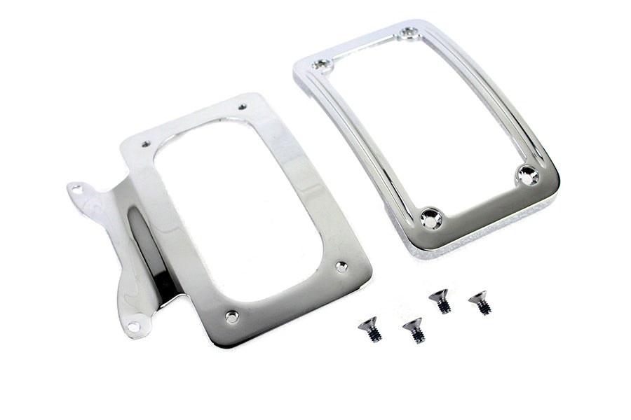 HARLEY Gebogenes Nummernschild mit Rahmen Chrom Passend für 2009-2009 FLHR, 2009-2009 FLHT, 2009-2009 FLT