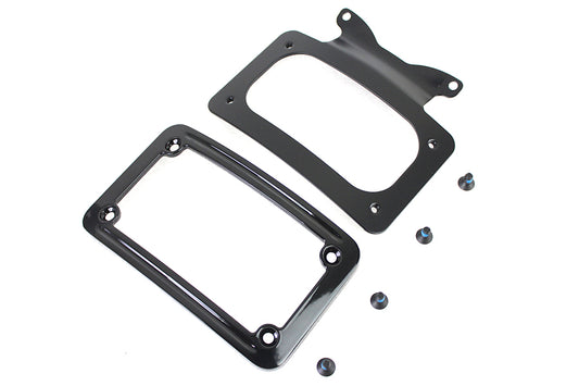 HARLEY Gebogenes Nummernschild mit Rahmen Schwarz Passend für 2009-2009 FLHR, 2009-2009 FLHT, 2009-2009 FLTR