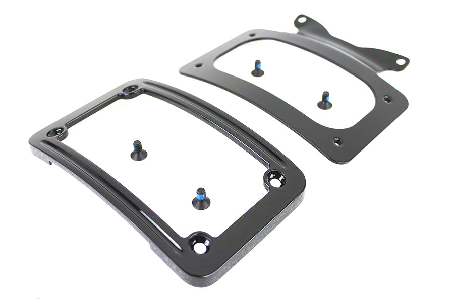 HARLEY Gebogenes Nummernschild mit Rahmen Schwarz Passend für 2009-2009 FLHR, 2009-2009 FLHT, 2009-2009 FLTR