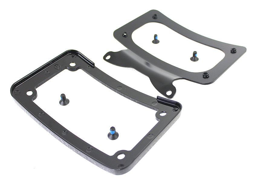 HARLEY Gebogenes Nummernschild mit Rahmen Schwarz Passend für 2009-2009 FLHR, 2009-2009 FLHT, 2009-2009 FLTR