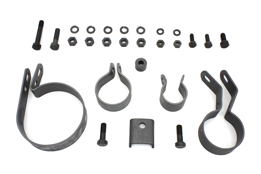 HARLEY Auspuffschellen-Kit, parkert, passend für 1941-1952 EL, 1941-1957 FL,