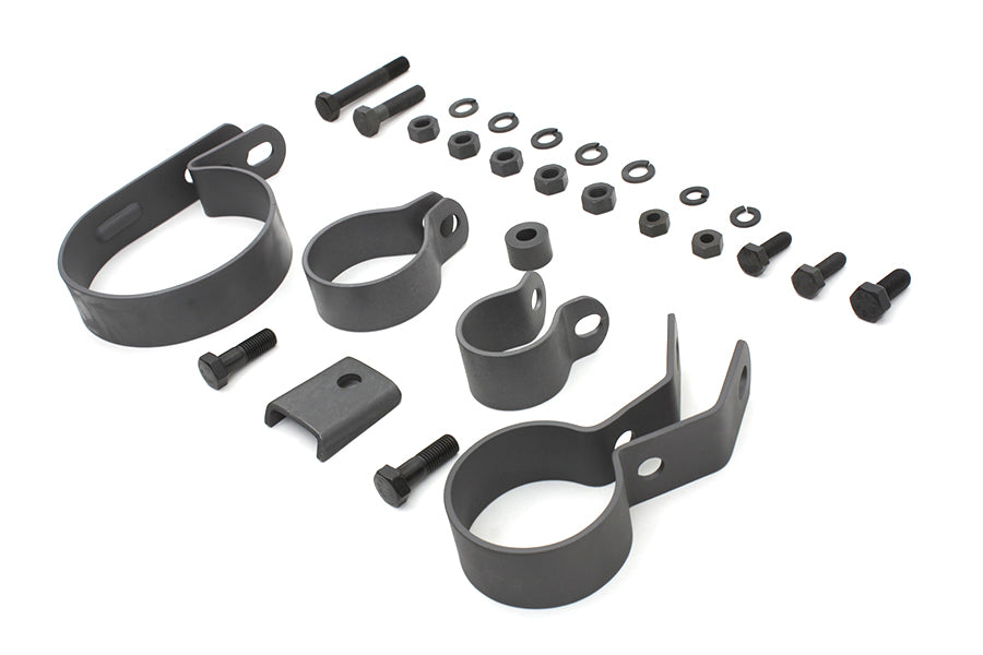 HARLEY Auspuffschellen-Kit, parkert, passend für 1941-1952 EL, 1941-1957 FL,