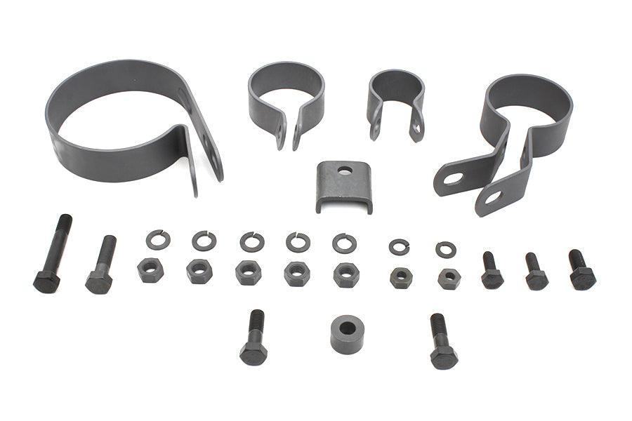 HARLEY Auspuffschellen-Kit, parkert, passend für 1941-1952 EL, 1941-1957 FL,