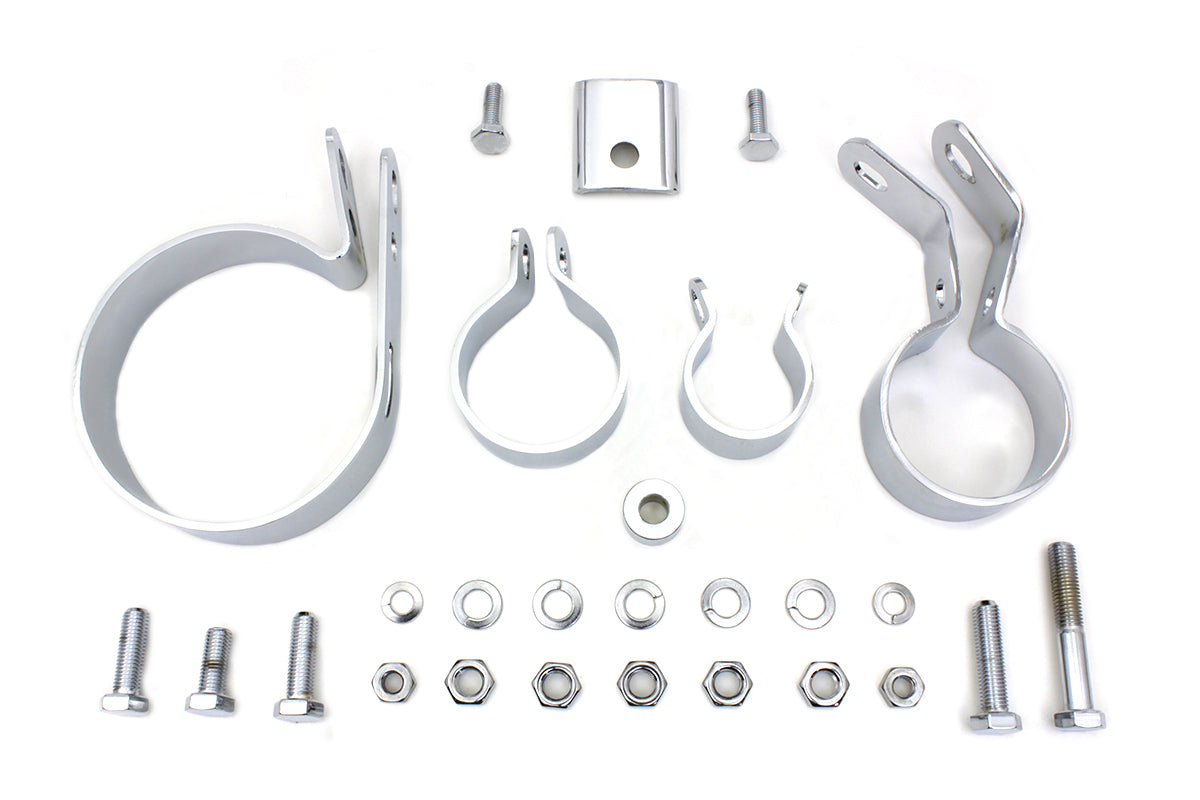 HARLEY Chrom-Auspuffschellen-Kit passend für 1941-1952 EL, 1941-1957 FL,
