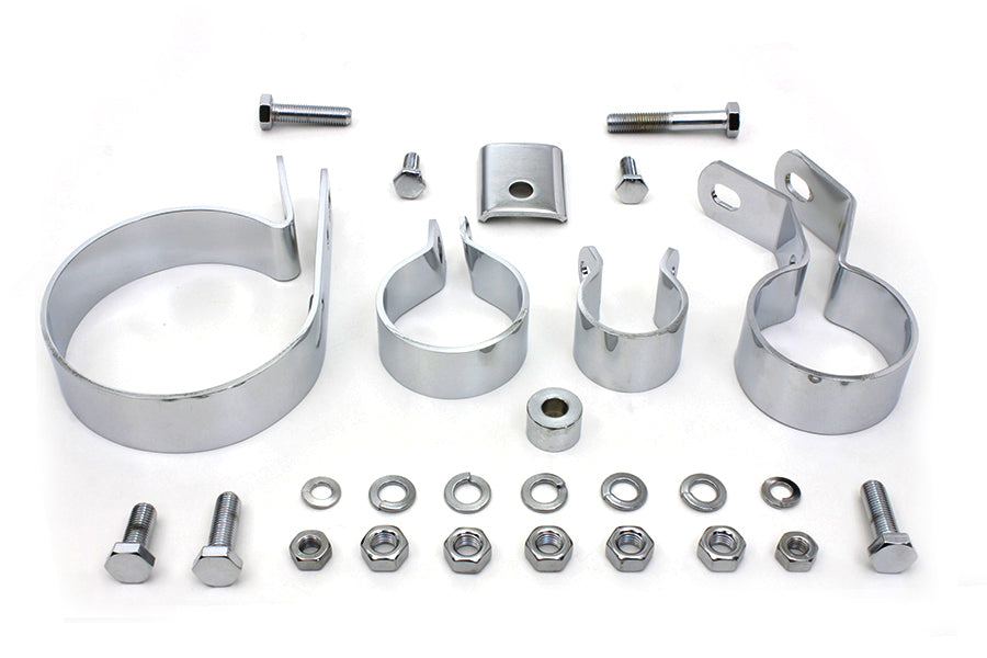 HARLEY Chrom-Auspuffschellen-Kit passend für 1941-1952 EL, 1941-1957 FL,