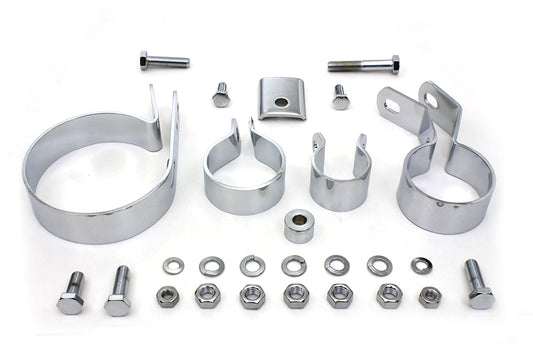 HARLEY Chrom-Auspuffschellen-Kit passend für 1941-1952 EL, 1941-1957 FL,