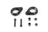 HARLEY Schwarzes Blinker-Klemmen-Set für 39-mm-Gabeln, passend für 0- Custom, Anwendung für 39-mm-Gabeln
