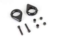 HARLEY Schwarzes Blinker-Klemmen-Set für 39-mm-Gabeln, passend für 0- Custom, Anwendung für 39-mm-Gabeln