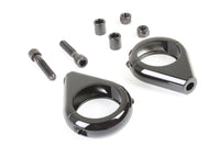 HARLEY Schwarzes Blinker-Klemmen-Set für 39-mm-Gabeln, passend für 0- Custom, Anwendung für 39-mm-Gabeln