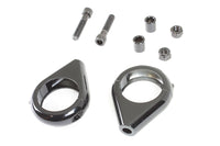 HARLEY Schwarzes Blinker-Klemmen-Set für 39-mm-Gabeln, passend für 0- Custom, Anwendung für 39-mm-Gabeln