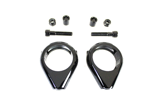 HARLEY Black Turn Signal Clamp Kit 41mm Forks Fits 0-  Custom, application for 41mm forks