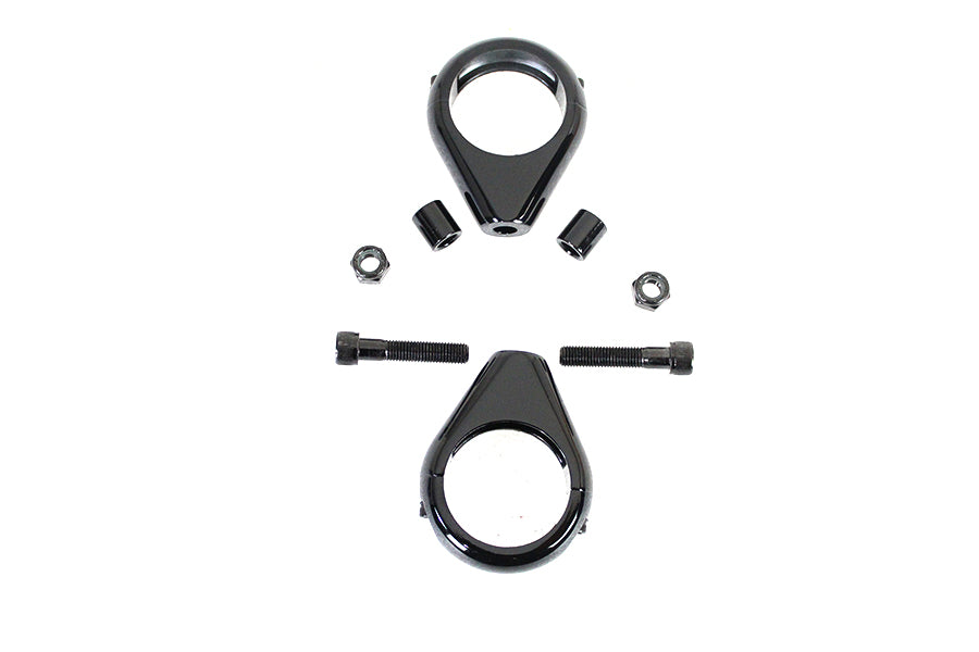 HARLEY Schwarzes Blinkerhalterungs-Kit 41mm Gabeln Passend für 0- Custom, Anwendung für 41mm Gabeln