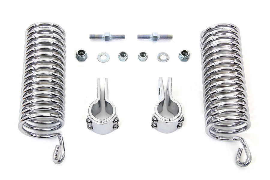 HARLEY Chrome 7 inch Seat Spring Kit fits 1936-1952 EL,  1941-1957 FL,