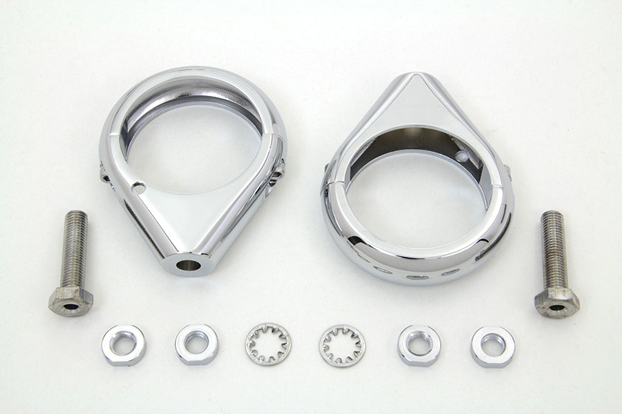 HARLEY Chrom Blinker Klemmensatz 49mm Gabeln Passt 0- Custom, Anwendung für 49mm Gabeln