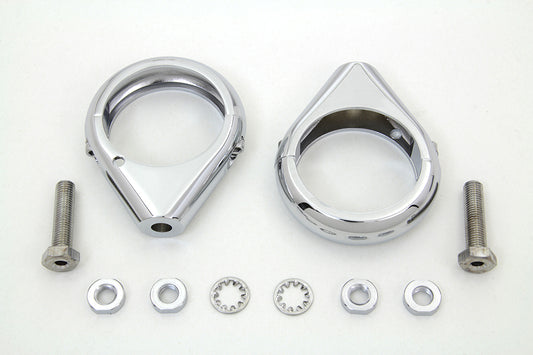 HARLEY Chrome Turn Signal Clamp Kit 49mm Forks Fits 0-  Custom, application for 49mm forks