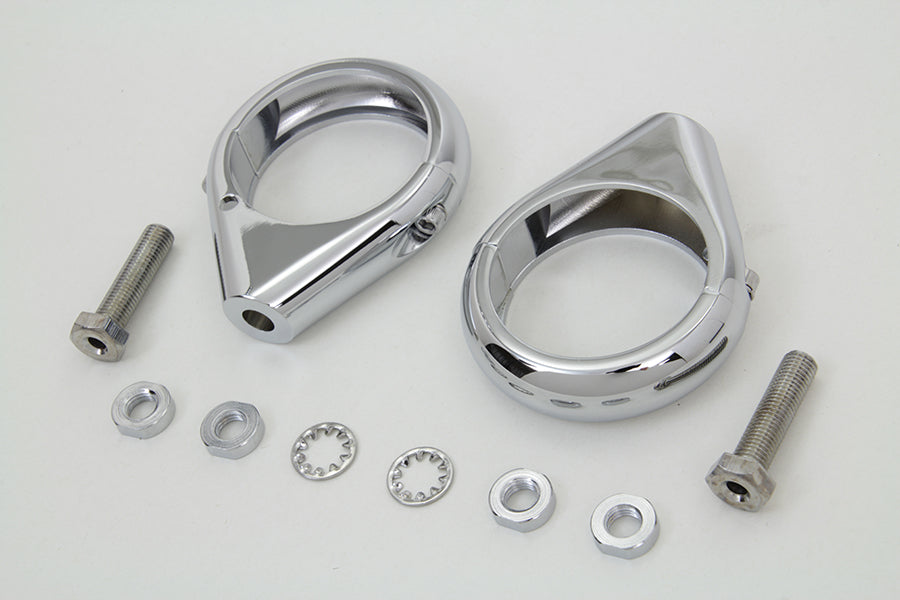 HARLEY Chrom Blinker Klemmensatz 49mm Gabeln Passt 0- Custom, Anwendung für 49mm Gabeln