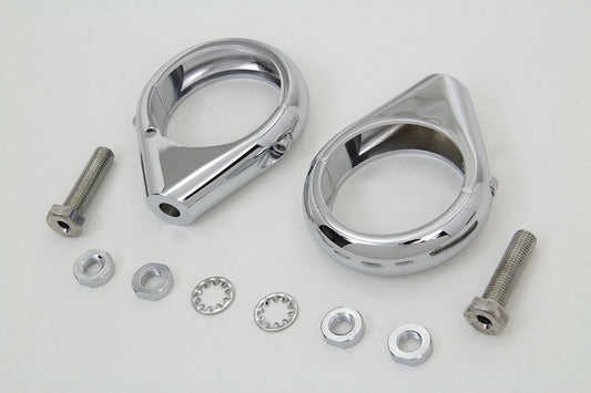 HARLEY Chrome Turn Signal Clamp Kit 49mm Forks Fits 0-  Custom, application for 49mm forks