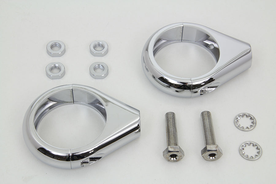 HARLEY Chrom Blinker Klemmensatz 49mm Gabeln Passt 0- Custom, Anwendung für 49mm Gabeln