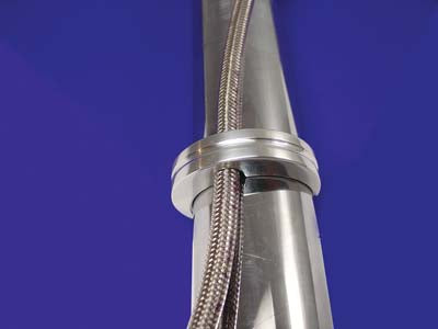 HARLEY Polished Groove Cable Holder Set Passend für 0- Alle Modelle für 41mm Gabelrohre an Big Twin Modellen