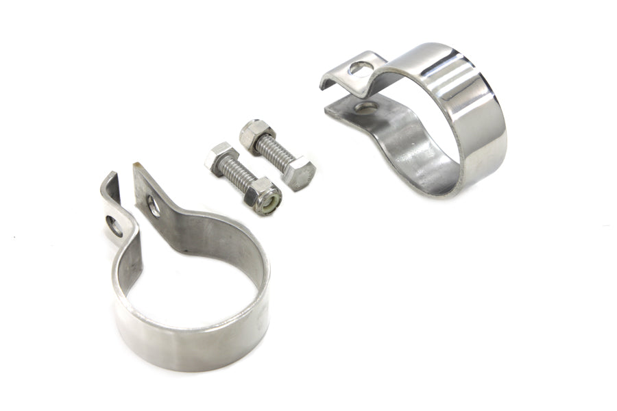 HARLEY 1-7/8 inch Muffler End Clamp Set Stainless Steel fits 0-  Custom, application