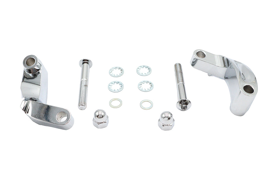 HARLEY Chrom Glatter Spiegelverlegungssatz Passend für 2006-2017 FXD, 2008-UP FXST, 2008-UP FLST,