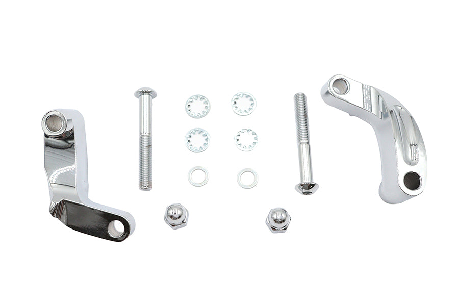 HARLEY Chrom Glatter Spiegelverlegungssatz Passend für 2006-2017 FXD, 2008-UP FXST, 2008-UP FLST,
