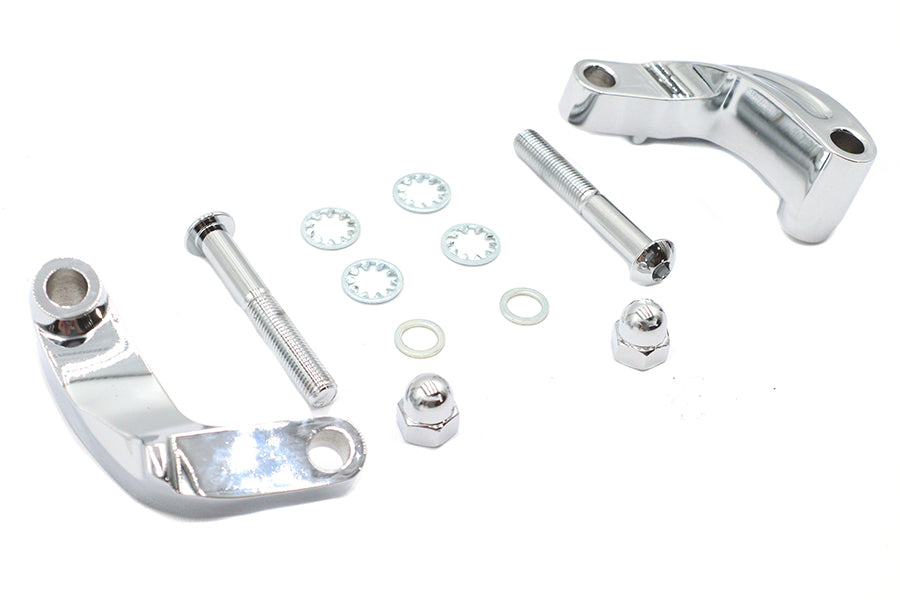 HARLEY Chrom Glatter Spiegelverlegungssatz Passend für 2006-2017 FXD, 2008-UP FXST, 2008-UP FLST,
