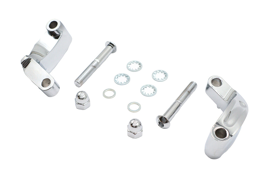 HARLEY Chrom Glatter Spiegelverlegungssatz Passend für 2006-2017 FXD, 2008-UP FXST, 2008-UP FLST,