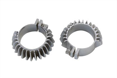 HARLEY Replica Chrome Finned Exhaust Clamp Set fits 1948-1952 FL,   1948-1952 EL,