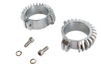 HARLEY Nachbau Chrom-Auspuffschellen-Set mit Rippen für 1948-1952 FL, 1948-1952 EL,