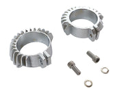 HARLEY Nachbau Chrom-Auspuffschellen-Set mit Rippen für 1948-1952 FL, 1948-1952 EL,