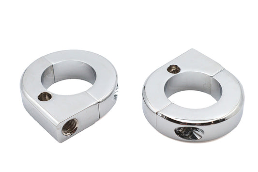 HARLEY Chrome Universal Mount Clamp Set 1-1/8 inch Fits 0-  Custom, application