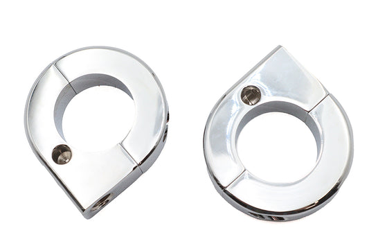 HARLEY Chrome Universal Mount Clamp Set 1-1/8 inch Fits 0-  Custom, application