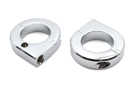 HARLEY Chrome 1-1/4 inch Universal Mount Clamp Set Fits 0-  Custom, application