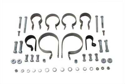 HARLEY Doppelauspuffschellen-Kit passend für FL-Modelle von 1958-1965,