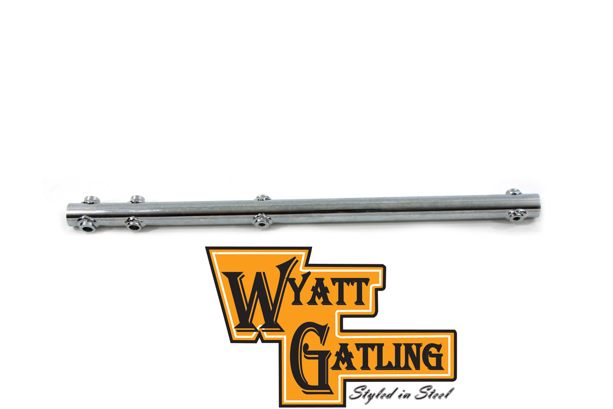 HARLEY Wyatt Gatling Chrome Dual Exhaust Support fits 1997-2017 FLSTS,