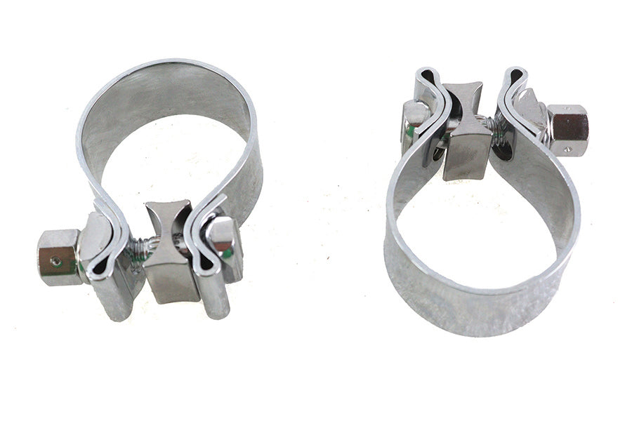 HARLEY Chrom 1-7/8 Zoll Schalldämpfer-Endschellen-Set Passend für 0-  Custom, Anwendung für XL-Modelle
