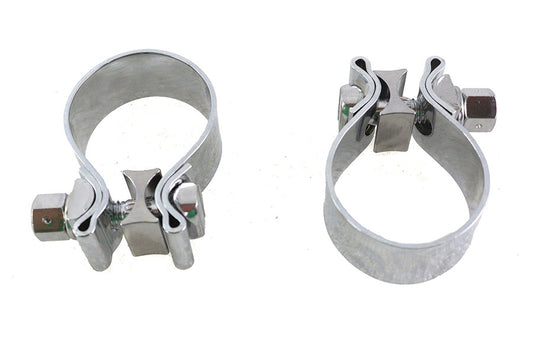 HARLEY Chrome 1-7/8 inch Muffler End Clamp Set Fits 0-  Custom, application for XL models