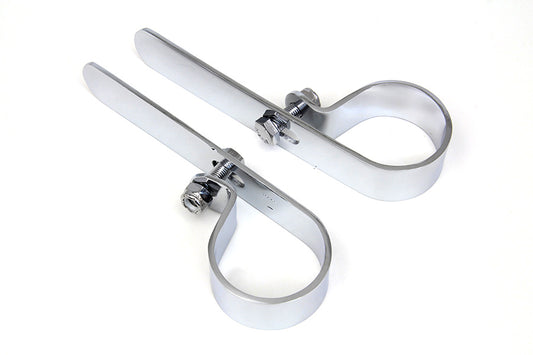 HARLEY Chrome 1-3/4 inch Exhaust  inchP inch Clamp Set Fits 0-  Custom, application