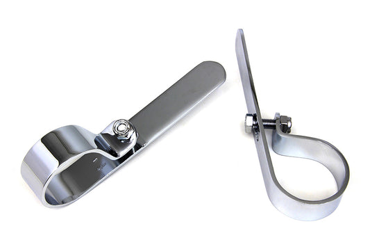 HARLEY Chrome 1-3/4 inch Exhaust  inchP inch Clamp Set Fits 0-  Custom, application