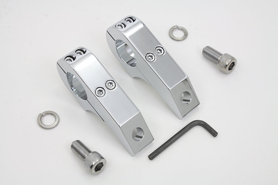 HARLEY Footpeg Extender Clamp Set Chrome fits 0-  Custom, application for use on 1-1/4 engine bar"