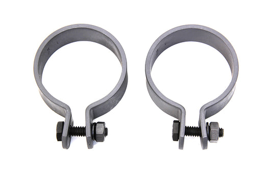 HARLEY Parkerized 1-7/8 inch Muffler End Clamp Set Fits 0-  Custom, application