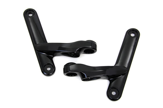 HARLEY Schwarzes Spotlampen-Halterungsset Passend für 1997-2013 FLT, 1997-2013 FLHT,