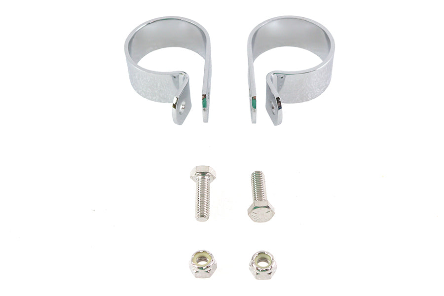HARLEY Chrom 1-7/8 Zoll Auspuffschellen-Set Passend für 0- Kundenspezifische Anwendung