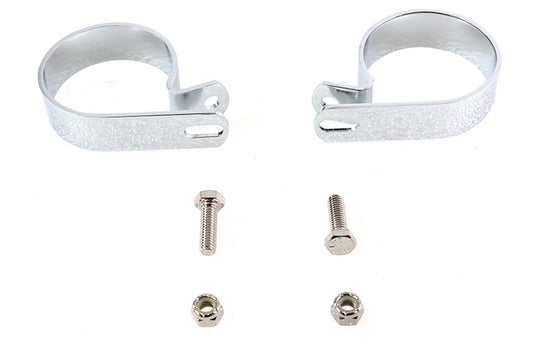 HARLEY Chrome 2-1/2 inch Exhaust Clamp Set Fits 0-  Custom, application