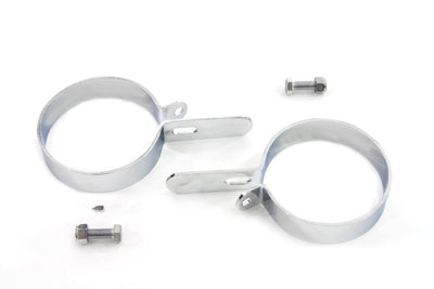 HARLEY Chrome 3-1/2 inch Muffler Body and End Hanger Clamp Set Fits 0-  Custom, application 0-  Cust