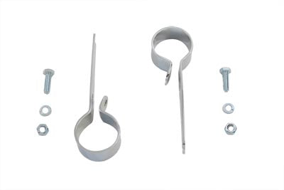 HARLEY Chrome 1-3/4 inch Exhaust Hanger Clamp Set Fits 0-  Custom, application
