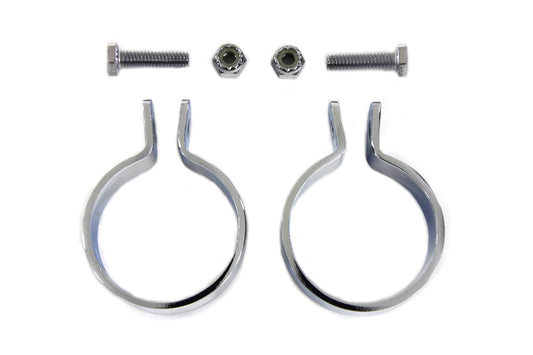 HARLEY Chrome 1-7/8 inch Muffler End Clamp Set Fits 0-  Custom, application