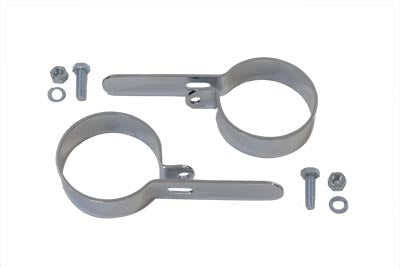 HARLEY Chrome 2-3/4 inch Muffler Hanger Clamp Set Fits 0-  Custom, application
